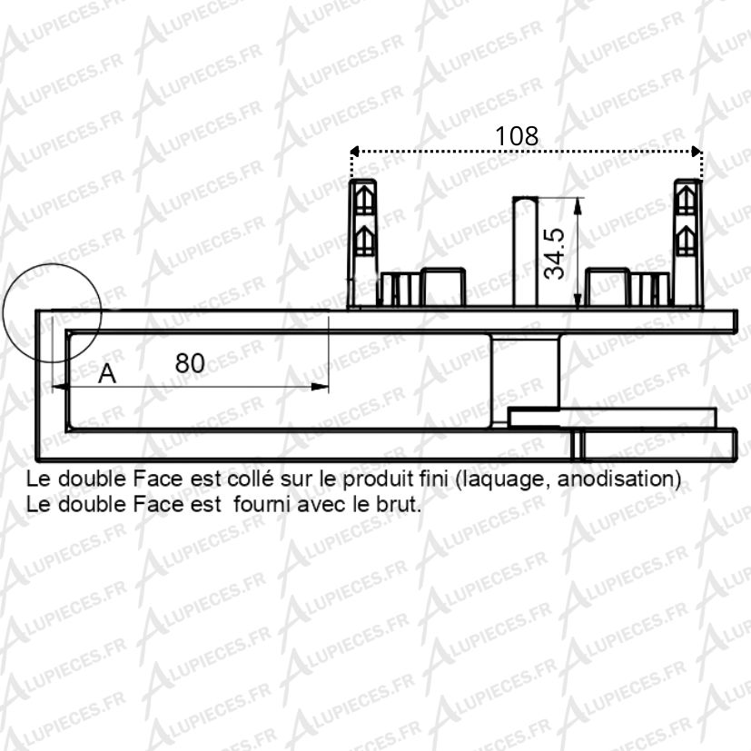 TGY3606 Poignée Technal design droit côtes